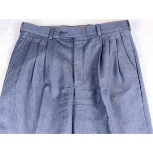 Corbin Platinum Men's 32X26 Pleated Front Heathered Blue Dress Pants